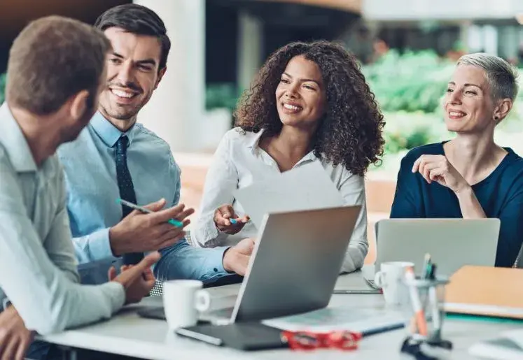 Business professional discussing their project