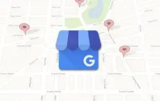Google Business Profile storefront icon on a local map with location pins