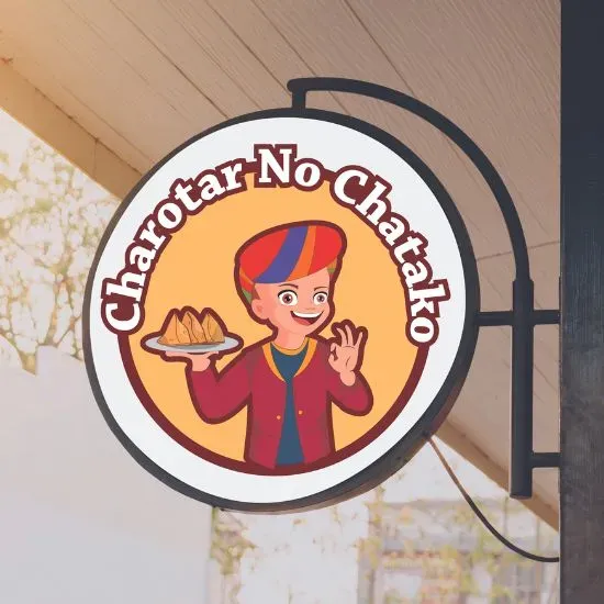 Charotar No Chatako shop signboard design by Adept Digitals