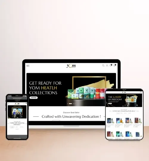 YOM Health Collections e-commerce website design portfolio