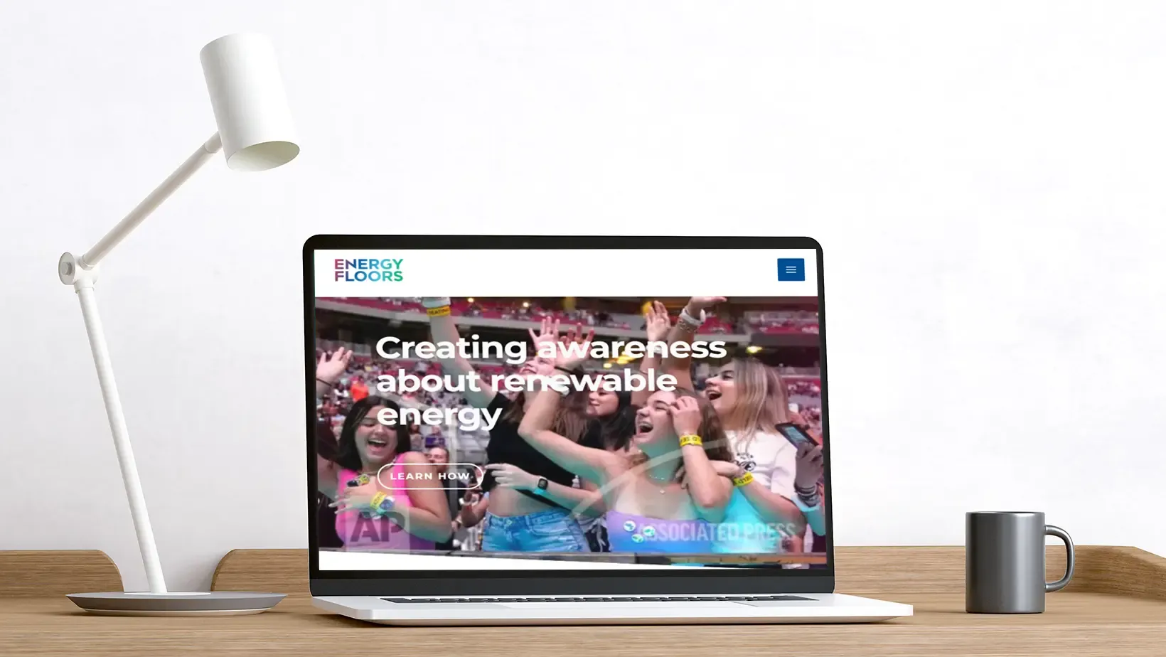 Laptop mockup of Energy Floors renewable energy website by Adept Digitals