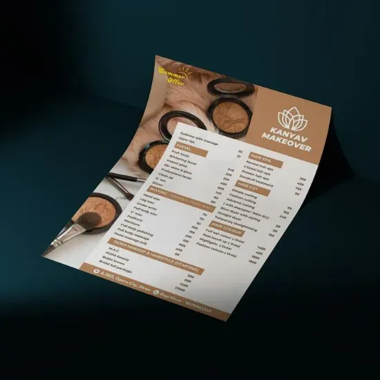 Kanyav Makeover salon flyer dark theme design