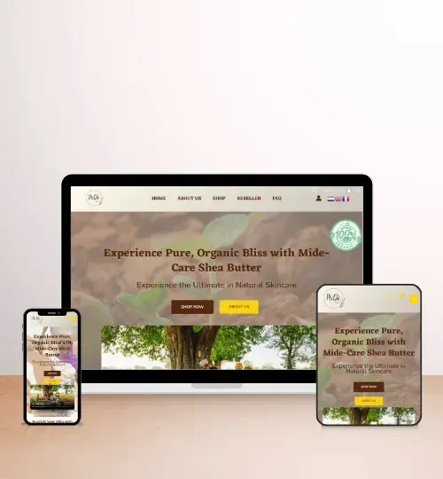 Mide-Care Shea Butter e-commerce website design portfolio