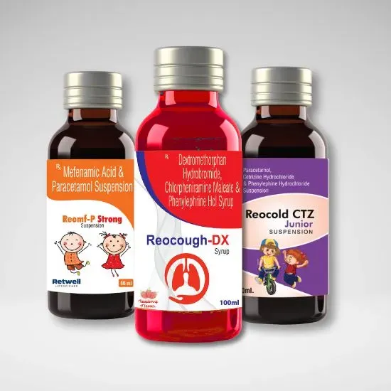 Retwell pharmaceutical syrup bottle label design by Adept Digitals