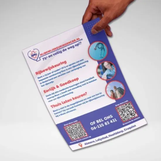 Rijbewijskeuringen CBR medical checkup flyer design by Adept Digitals