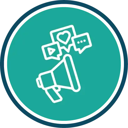 Social media marketing service icon at Adept Digitals